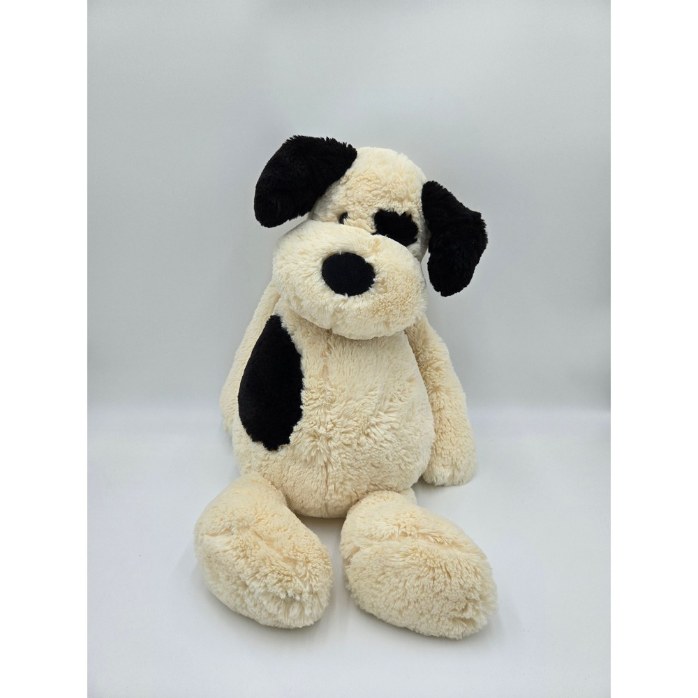 Jellycat Bashful Puppy Dog Cream‎ Black Super Soft Large Plush Stuffed Animal